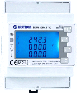 Solax SDM630MCT-V2 Indirecte kWh meter voor Solax omvormers incl. stroomspoelen 200/5 1,5VA