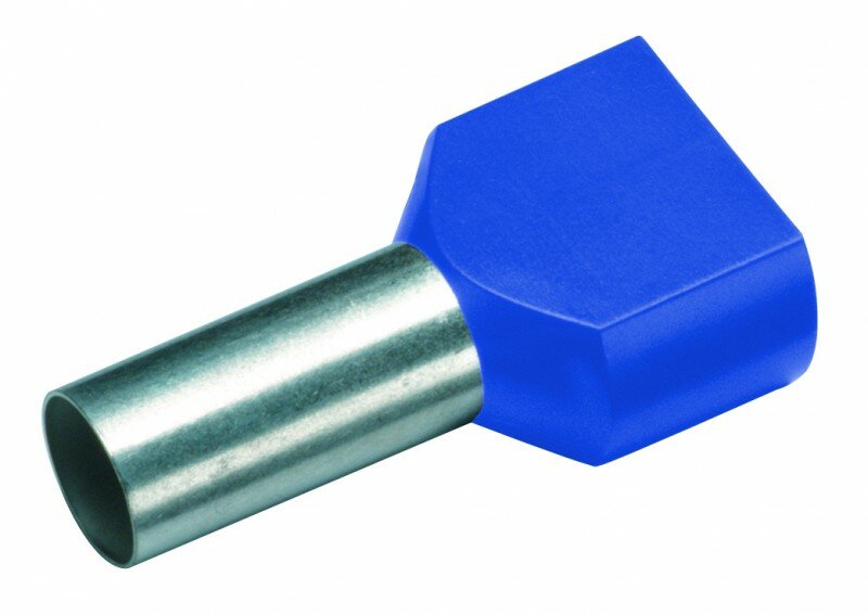 CIMCO Twin Adereindhuls Ge&iuml;soleerd 2 x 2,5mm2 / 13mm blauw - 100 Stuks