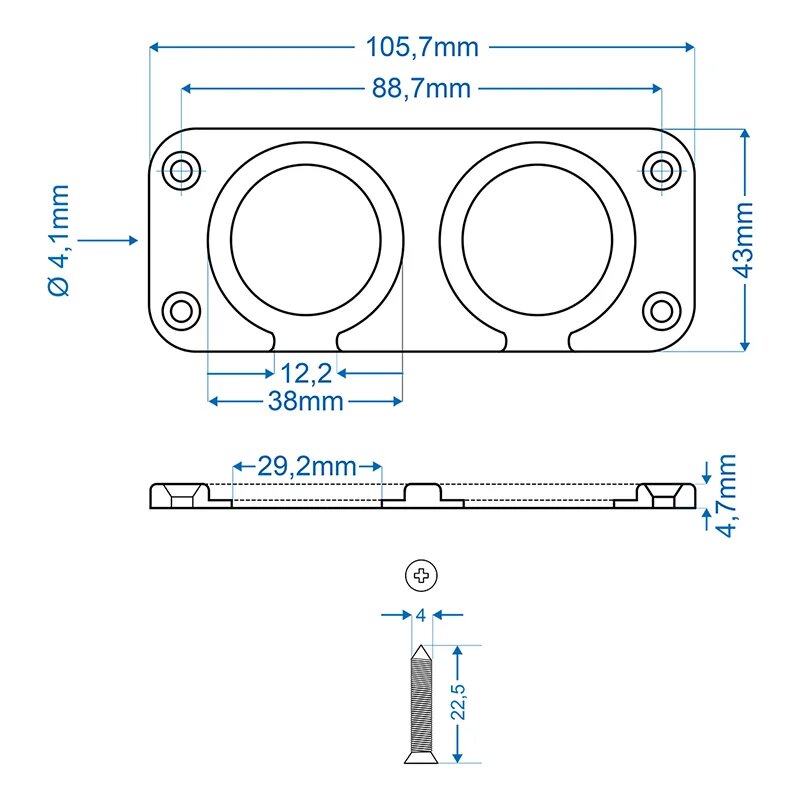 Pro Plus Inbouw- / installatieframe tweevoudig