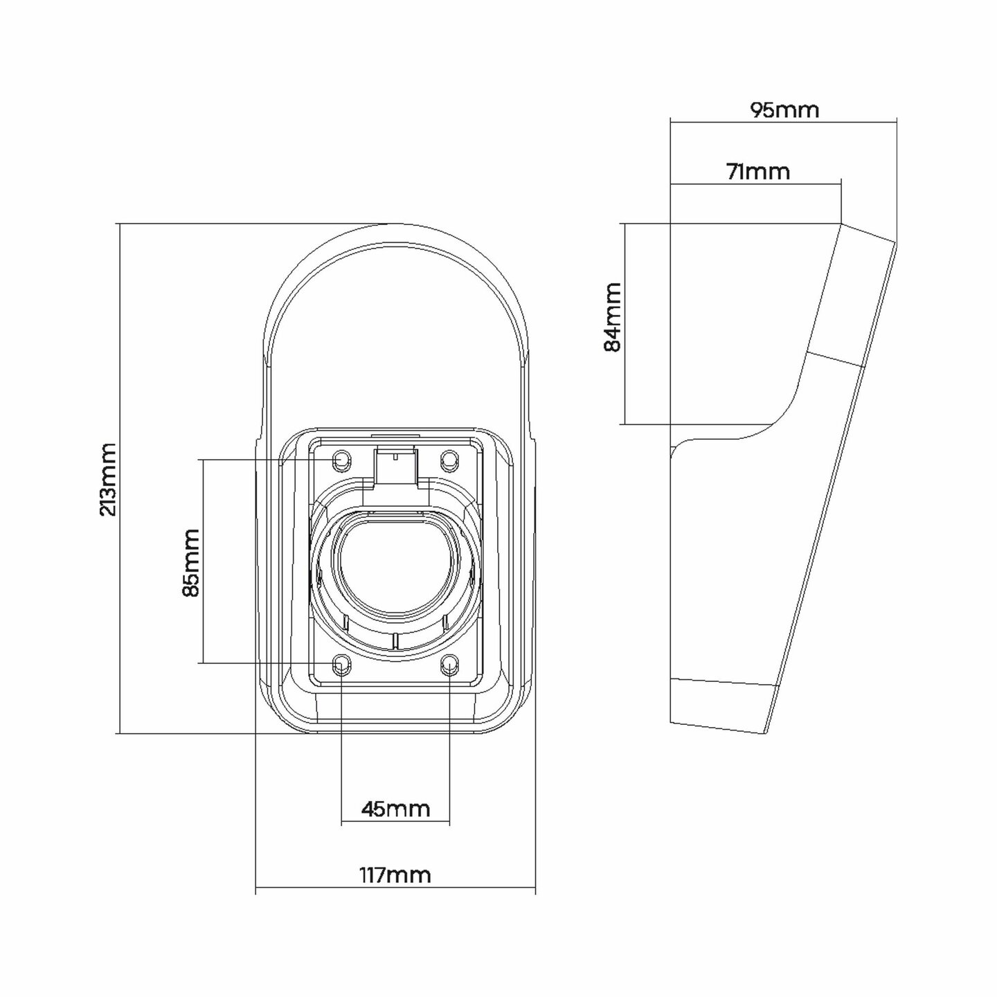 InLine Universele EV type 2 laadkabel houder zwart