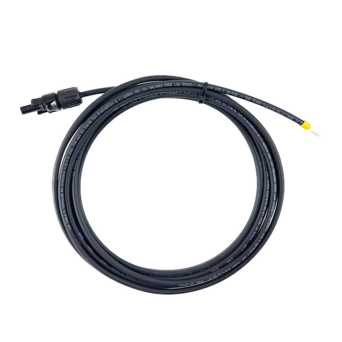 Solar aansluitkabel 4mm2 Zwart Cca met Staubli MC4 connector en adereindhuls 5 Meter