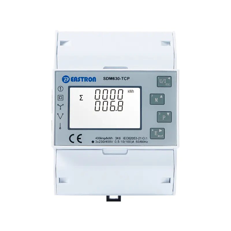 Eastron SDM630-TCP, 3 Fase kWh meter met Modbus TCP over ethernet