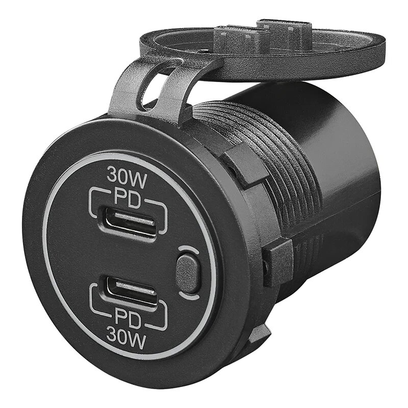 USB snellader 30W inbouw 2-weg 12/24V 3A USB type C