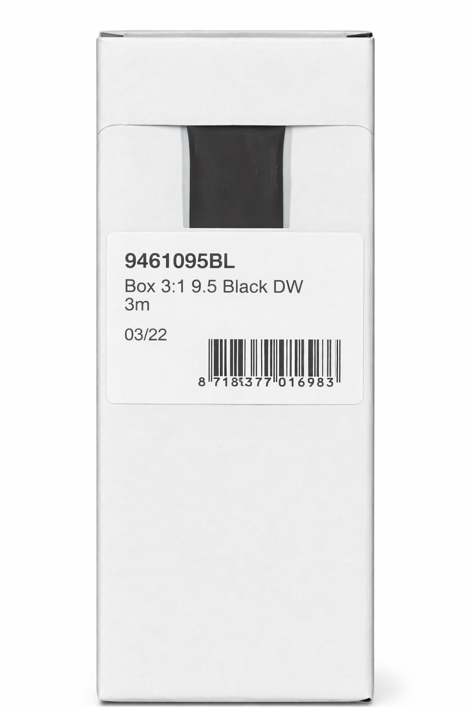 Krimpkous met lijmlaag zwart 25,4mm 3:1 UV bestendig - 1,5 meter in box