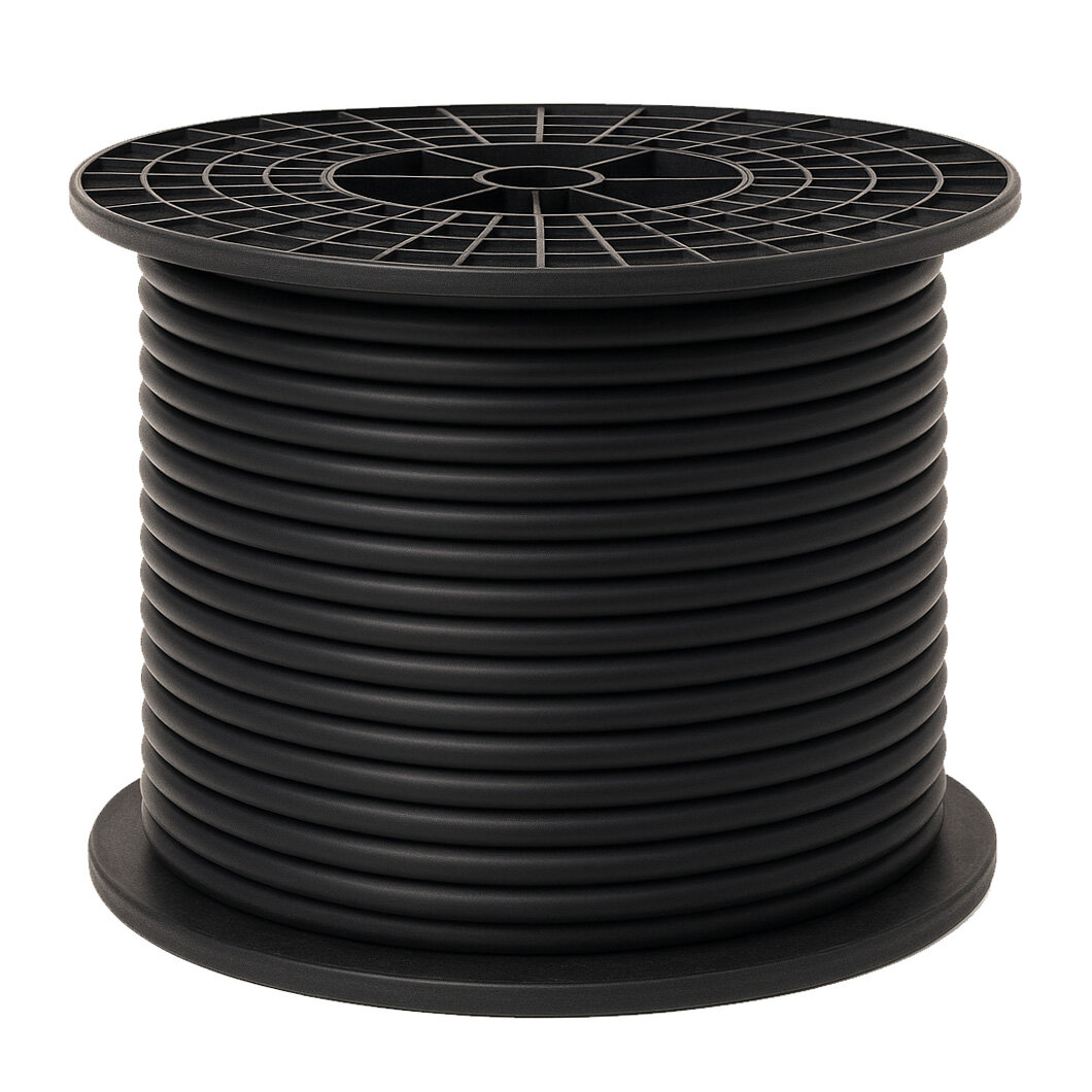 Accukabel dubbel ge&iuml;soleerd 1 x 10mm2 zwart - haspel 50 meter