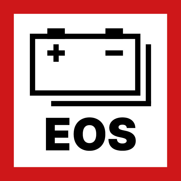 Batterij sticker / Energieopslagsysteem (EOS) aanwezig - Klein Formaat 30 x 30mm