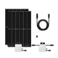 Plug &amp; Play Solar set 2 panelen 800 Watt - Portrait EPDM- en Bitumendak 1x2