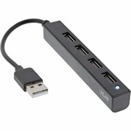 USB hub 4 Poorten USB 2.0 15cm kabel zwart