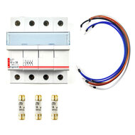 Aansluitset indirecte kWh meter - Zekeringhouder, zekeringen, aansluitkabels
