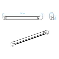 Lichtlijn 20-leds 12V 300lm 340x35x33mm draaibaar