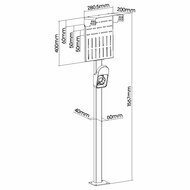 InLine Universele Wallbox montagepaal met type 2 laadkabel houder zwart