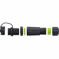USB-A koppeling voor inbouw, kort model, IP68, afgeschermd, 2 x USB-A
