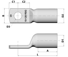 CIMCO Buiskabelschoen 95mm2 M6 (Smalle flens) - Per stuk