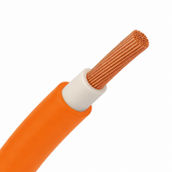 Accukabel dubbel ge&iuml;soleerd 1 x 50mm2 oranje - haspel 50 meter