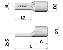 CIMCO Quetschkabelschuh in Stiftform 4-6mm2 DIN 46230 - Pro st&uuml;ck