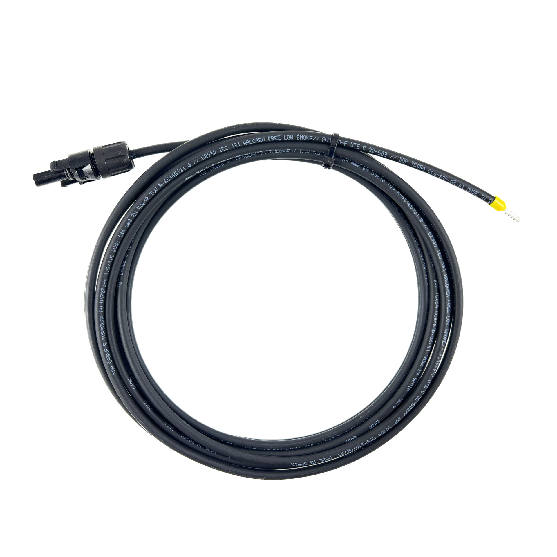 Solar aansluitkabel 4mm2 Zwart Cca met Staubli MC4 connector en adereindhuls 5 Meter
