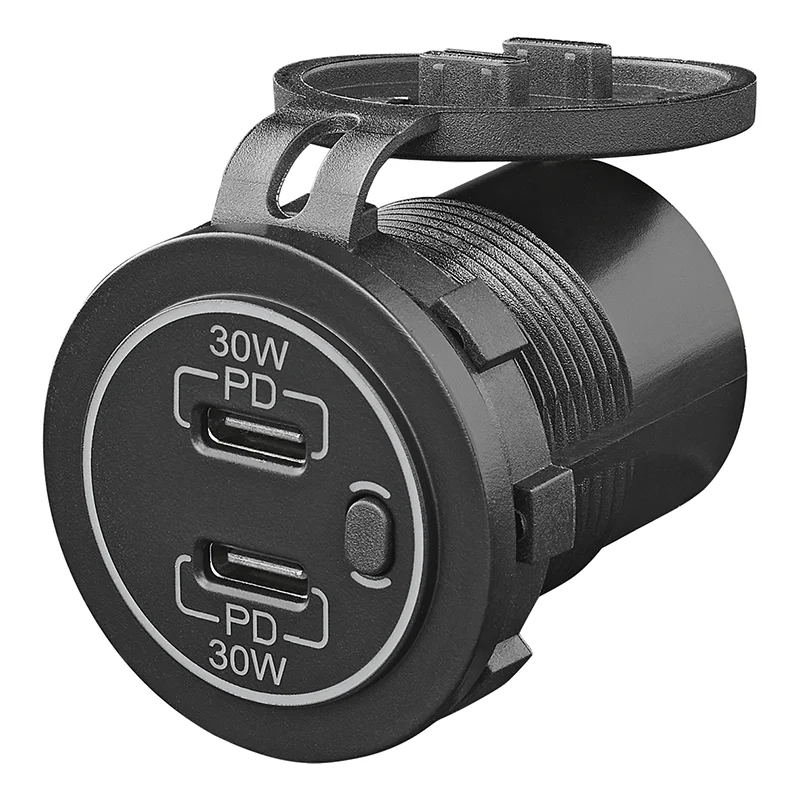USB snellader 30W inbouw 2-weg 12/24V 3A USB type C