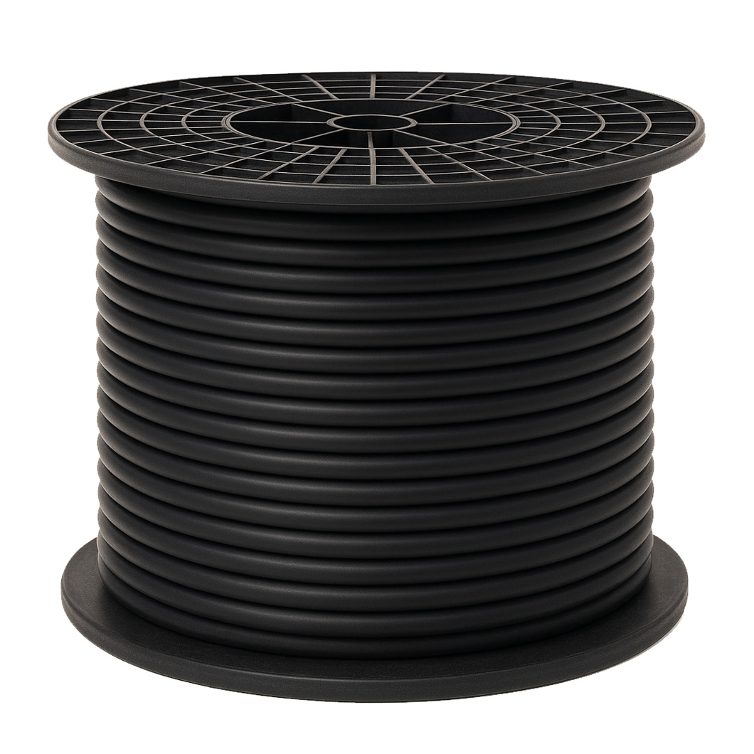 Accukabel dubbel ge&iuml;soleerd 1 x 10mm2 zwart - haspel 50 meter