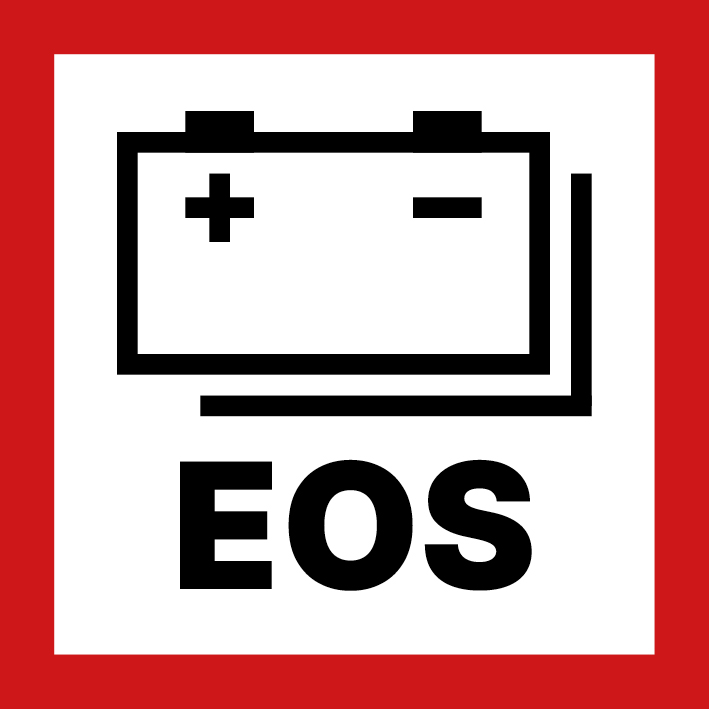Batterij sticker / Energieopslagsysteem (EOS) aanwezig - Klein Formaat 30 x 30mm