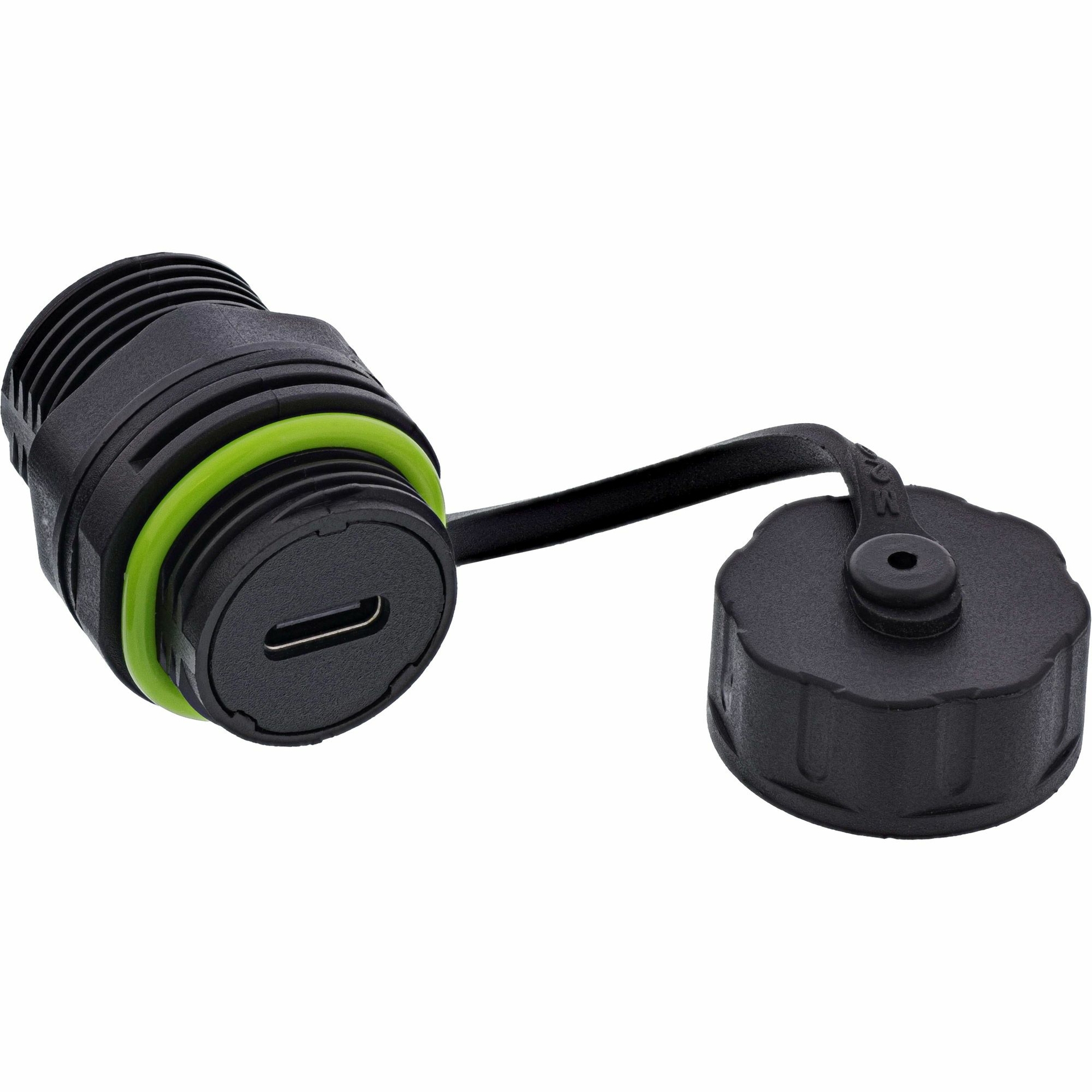 USB-C koppeling voor inbouw, IP68, afgeschermd, 2 x USB-C