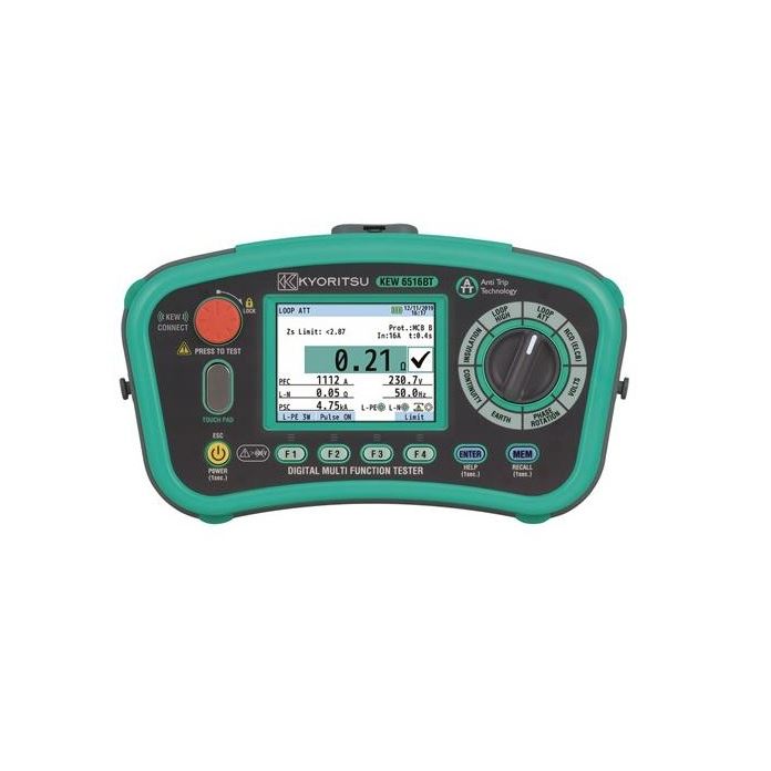 Kyoritsu 6516BT-KIT Installatietester met interface, aardpennen-set en Bluetooth