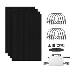 Zonnepanelen Set 4 Panelen - 1700 Watt - Full Black Glas/Glas