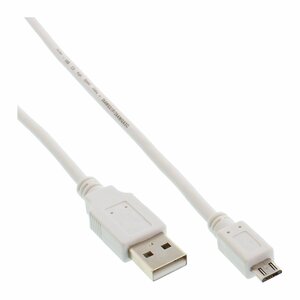 Micro USB 2.0 Kabel Typ A Stecker / Micro B Stecker weiß 0,5 m