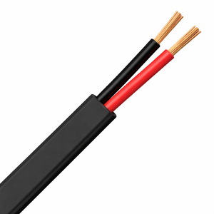 Platte PVC installatiekabel zwart 2 x 2,5 mm2 aders: zwart/rood