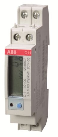 ABB C11 1 Fase kWh meter 40A met puls uitgang (MID gekeurd)