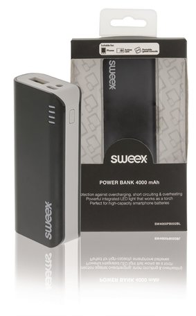 Sweex Draagbare Powerbank 4000 mAh USB Zwart